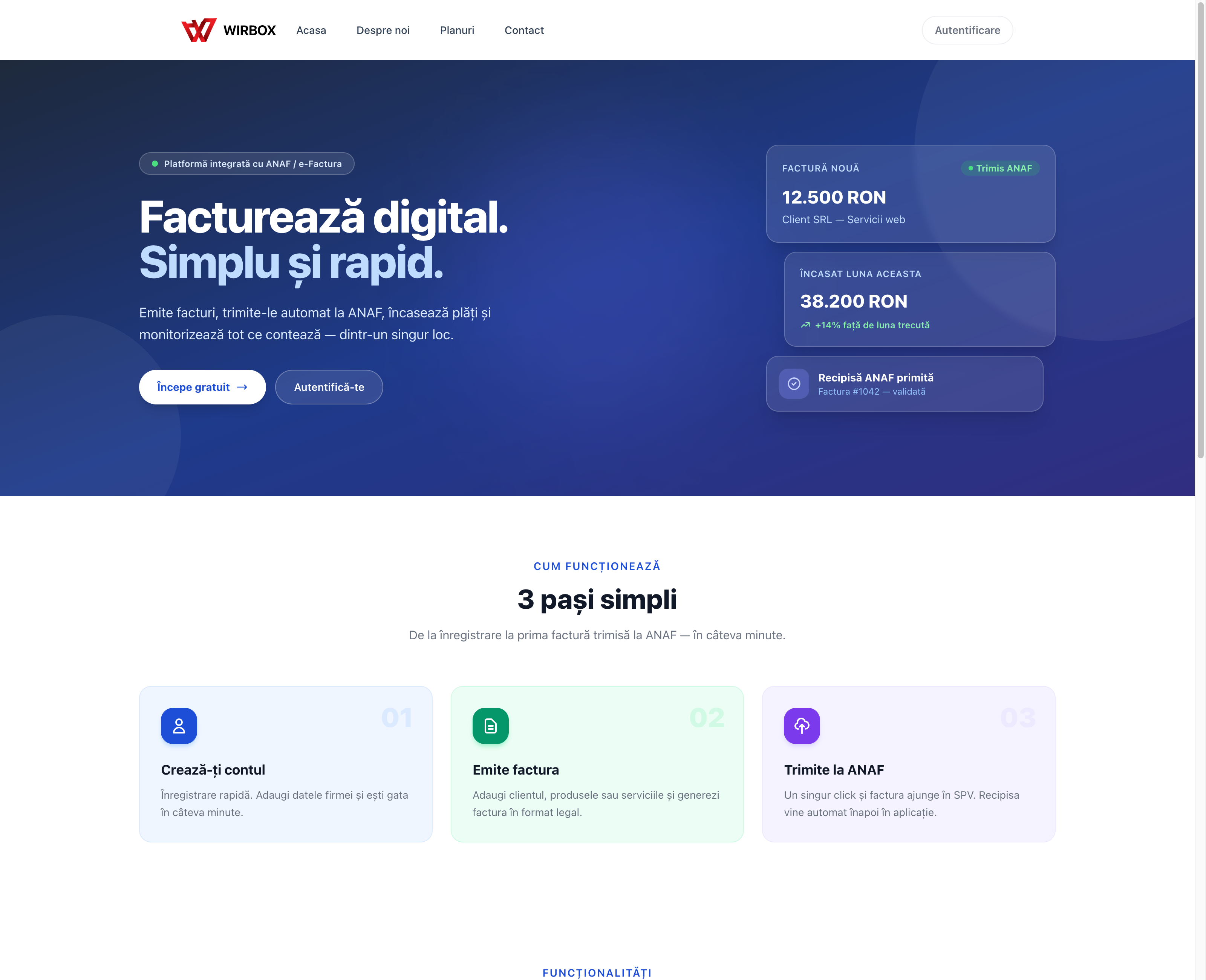 Preview proiect Factureaza cu Wirbox